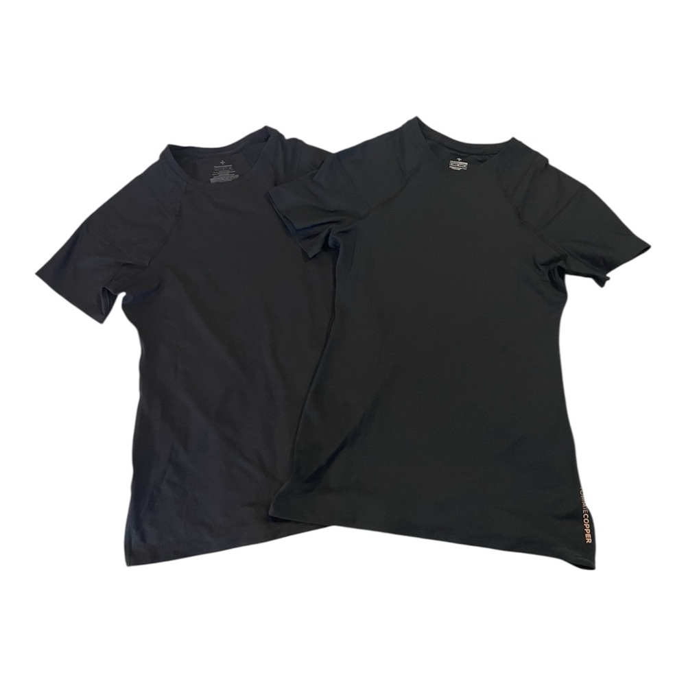 Lot of 2 Tommie Copper Shirt L Zip Back Support Shoulder Compression Shirt